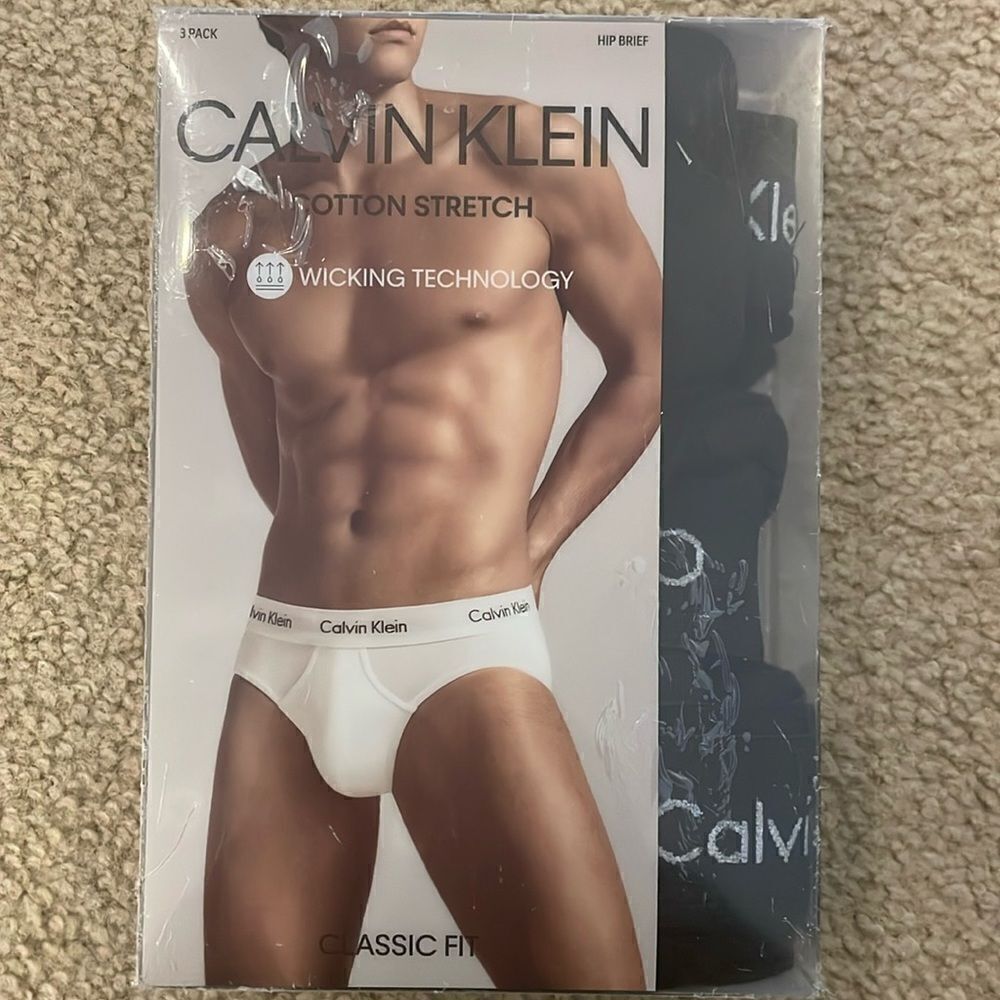 Men’s Calvin Klein 3 pack cotton stretch briefs 2XL black